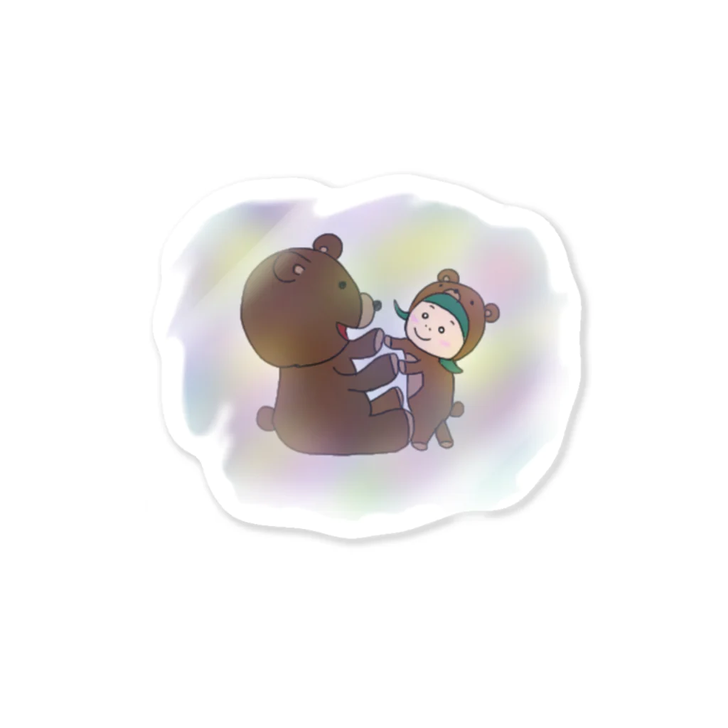 ゆるキャラくまの子NINOのクマの子NINO  くまさんと一緒 Sticker