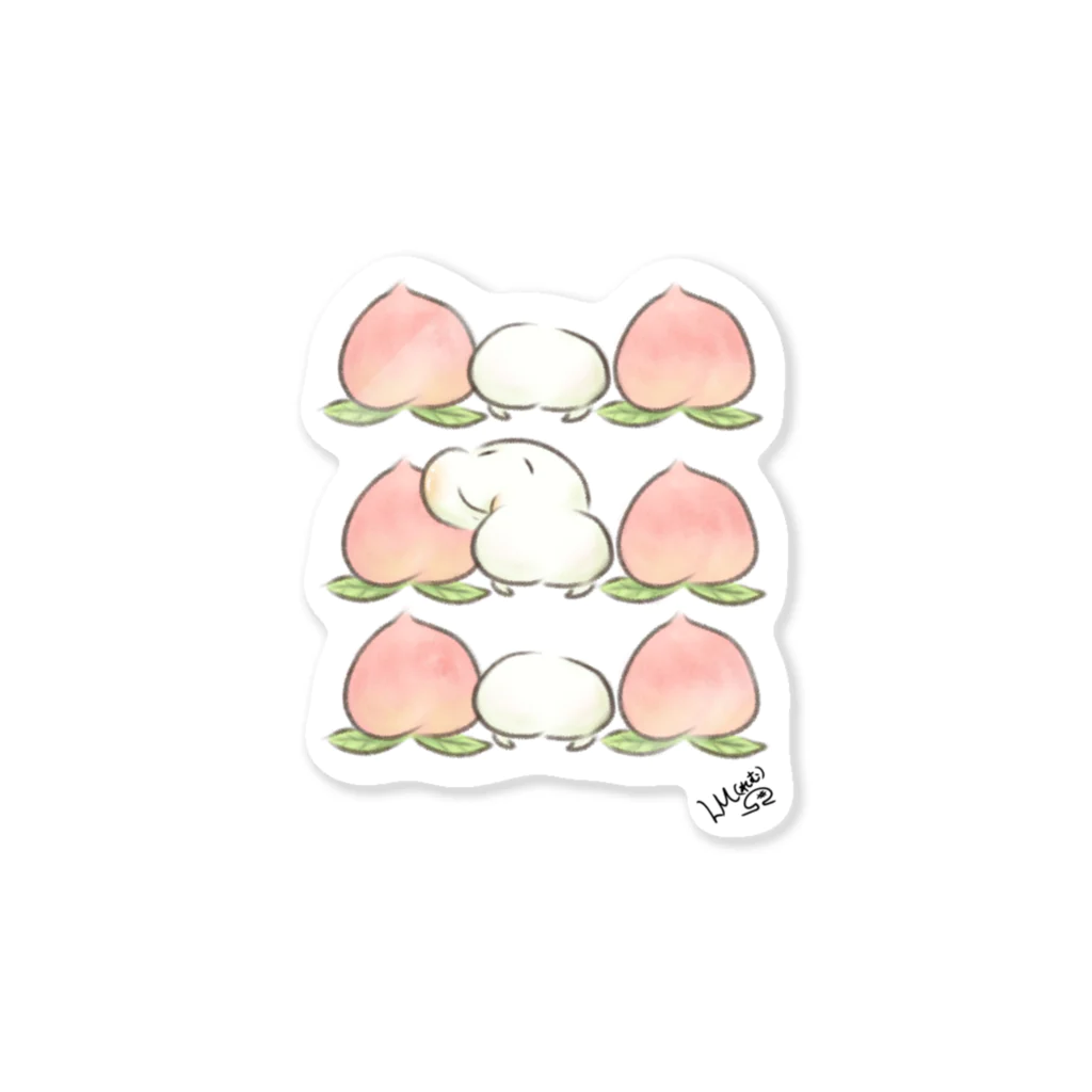 LM(れむ)のグッズショップのプリプリの桃尻おもち Sticker