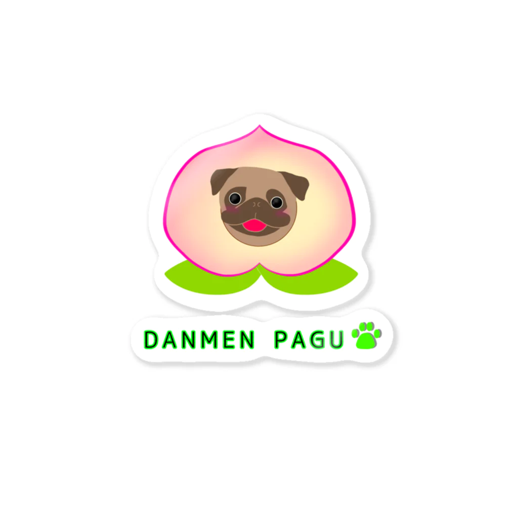 momolove のDANMENN PAGU 桃 Sticker