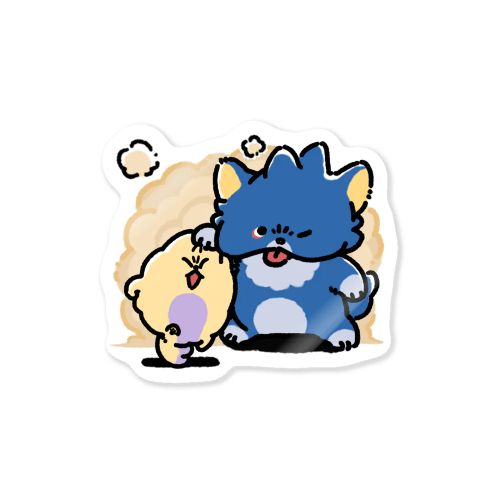 いろいぬくんのいろいぬくん💙💛けんかいぬ Sticker