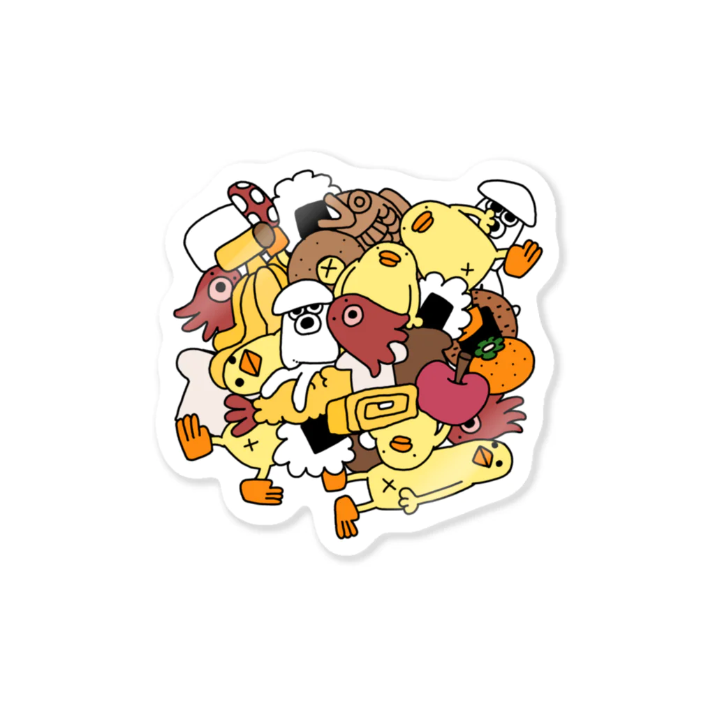 ぴょろりんちょ🐤の食欲の秋、いつも食欲ぴよの貪欲グッズ Sticker