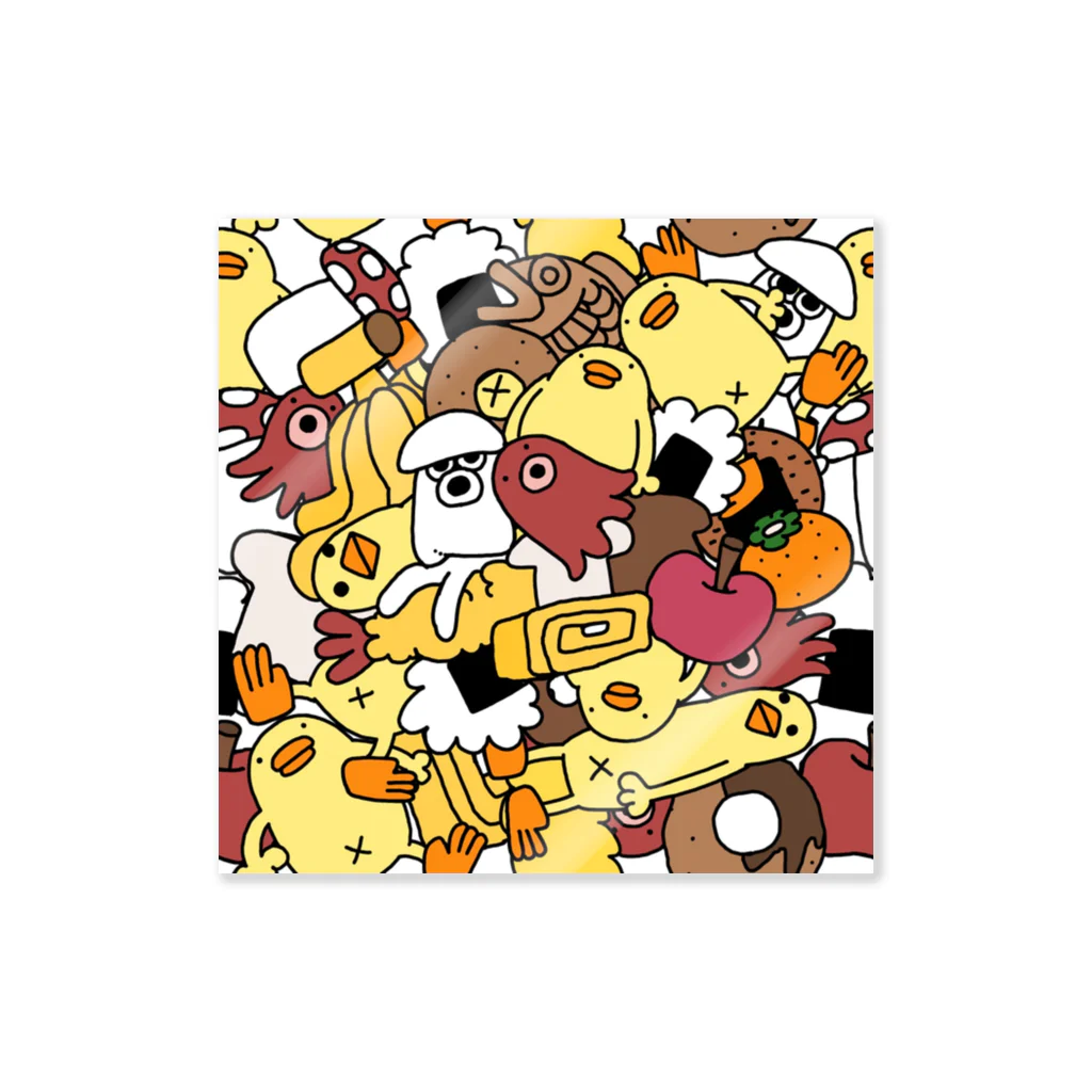 ぴょろりんちょ🐤のマジでぎっしりひよこ人間ぴよと食べ物オンパレード（食欲の秋） Sticker