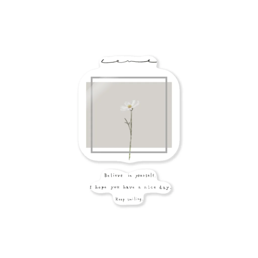 rilybiiのwhite grayish peach tea × white flower Sticker