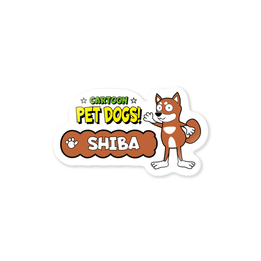 CARTOON PETDOGSの【203M】C･PETDOGS『Shiba』ステッカー ステッカー