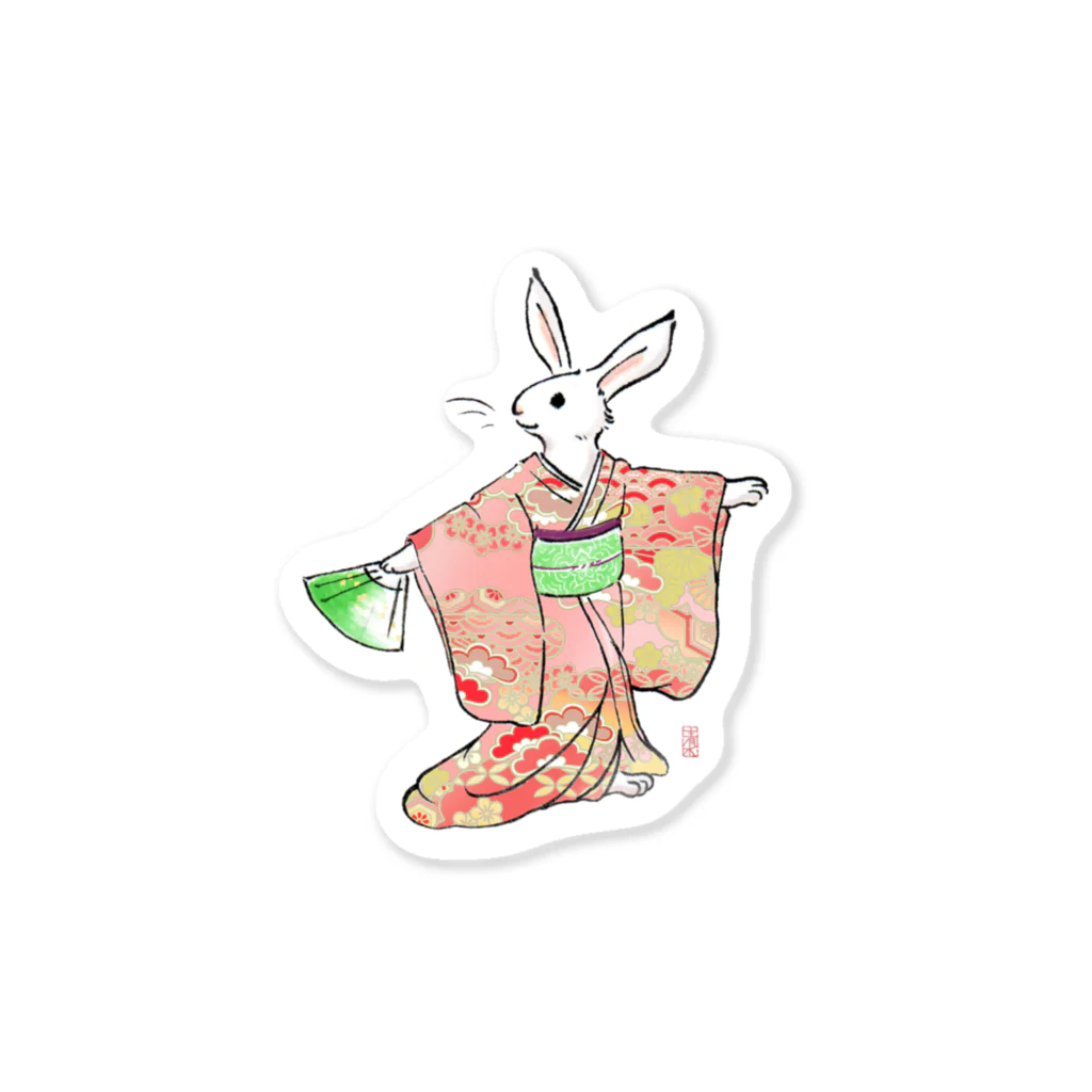 Let's ask Shogo Merchandise ShopのHarumi Rabbit Sticker (Nihon-buyo) Sticker