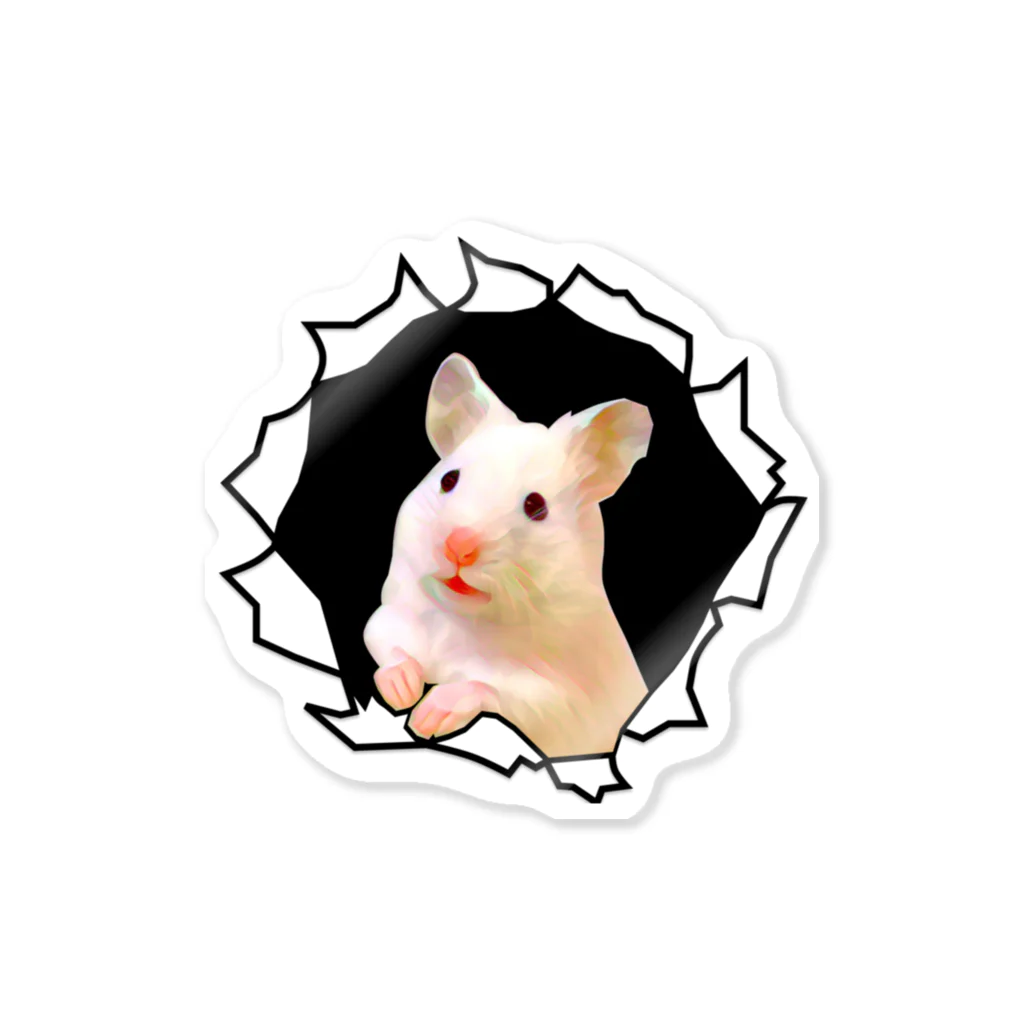 ハムスター愛好家 | Hamster Loverの突き出てくるハムちゃん Sticker