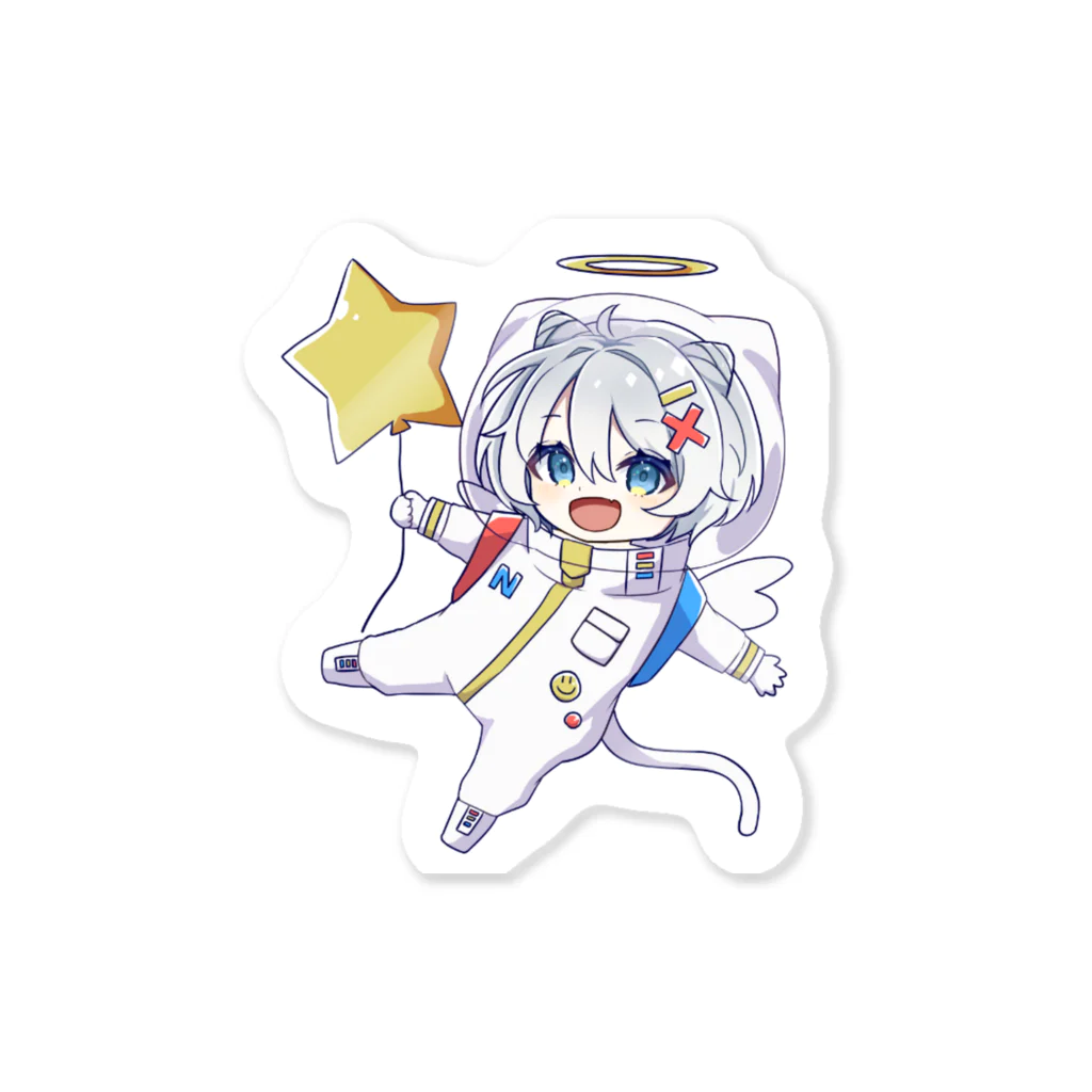 ILC1_tobifes-storeの宇宙ねこ天使 Sticker