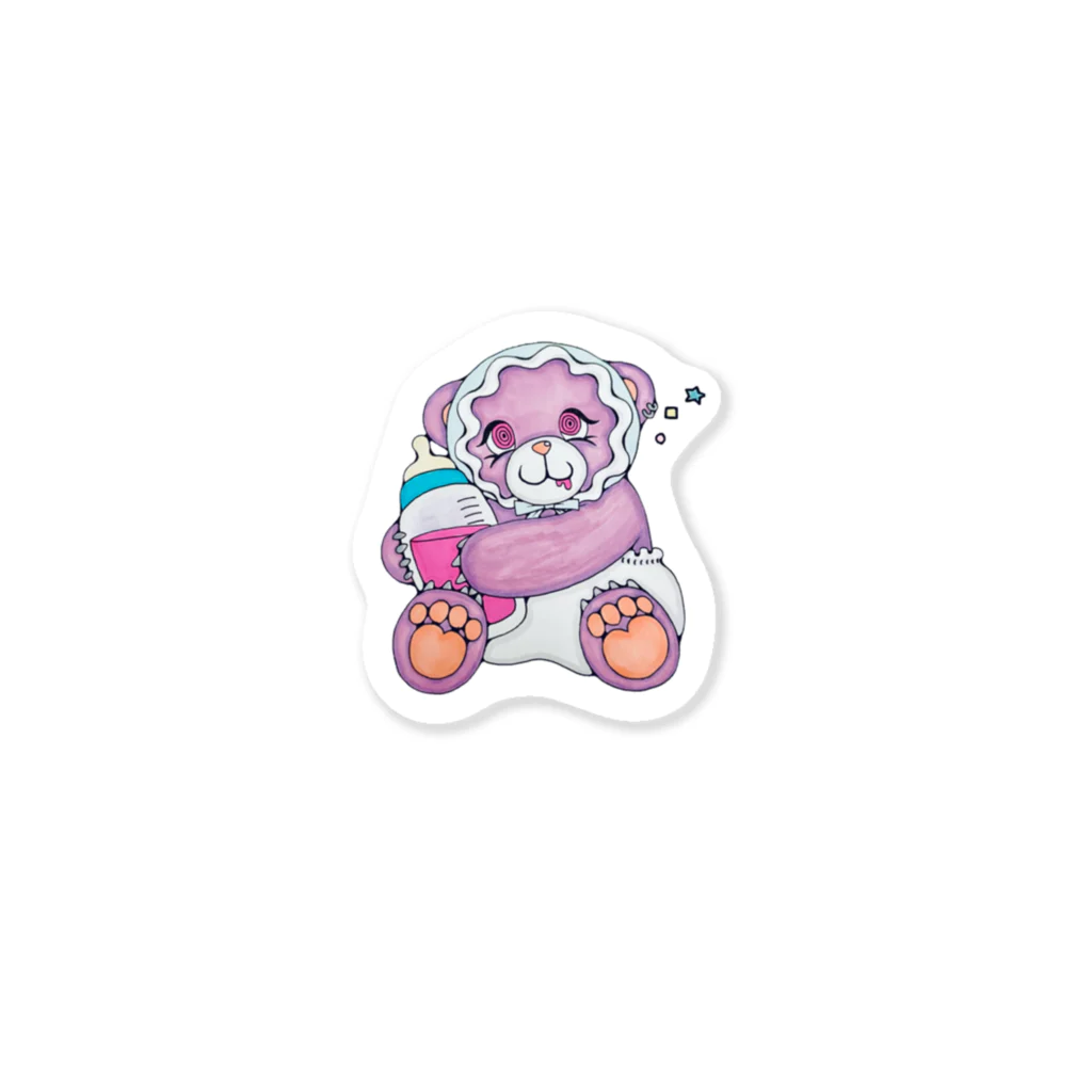 くまちくまお屋さんのdrunk baby🧸 Sticker