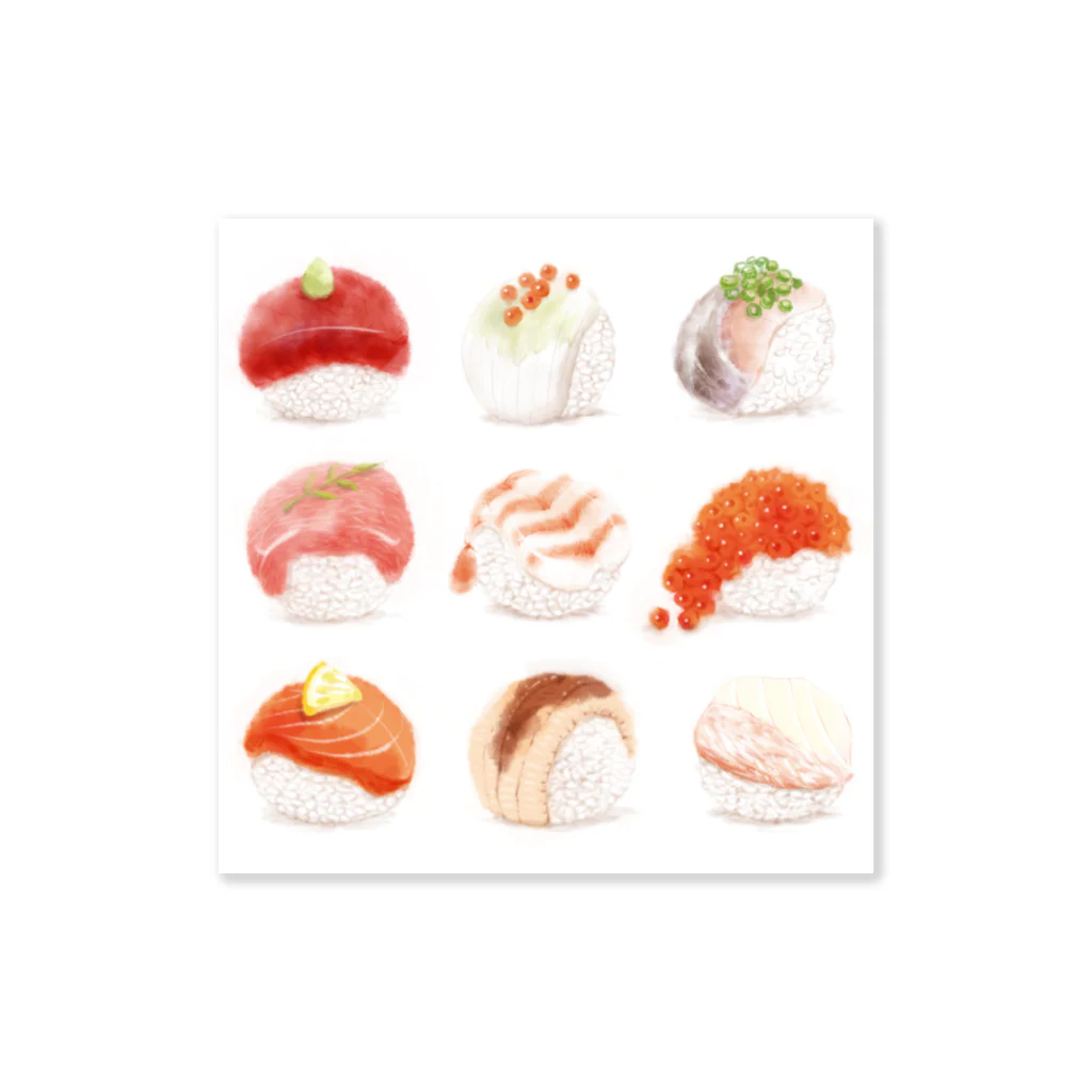 Miho MATSUNO online storeのSushi Parties ステッカー