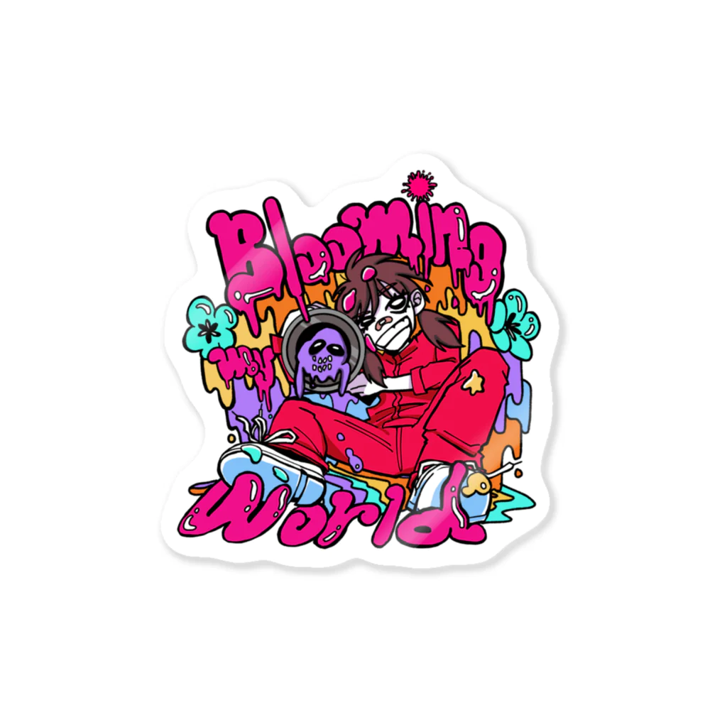 yokobi_buppanの2022年度芸術祭公式グッズ②BLOOMING MY WORLD BOMB Sticker
