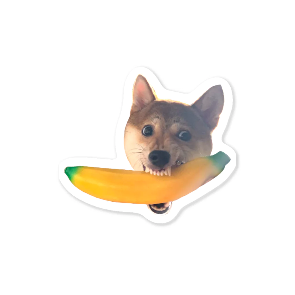 おいしいごはん！のバナナを咥えてる柴犬 Sticker