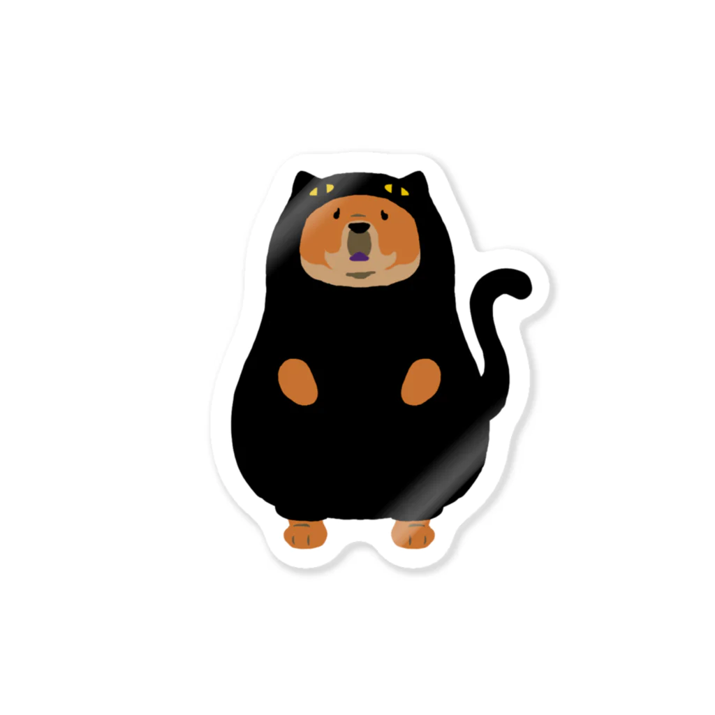 Qooroの猫かぶりチャウさん　黒猫さん Sticker