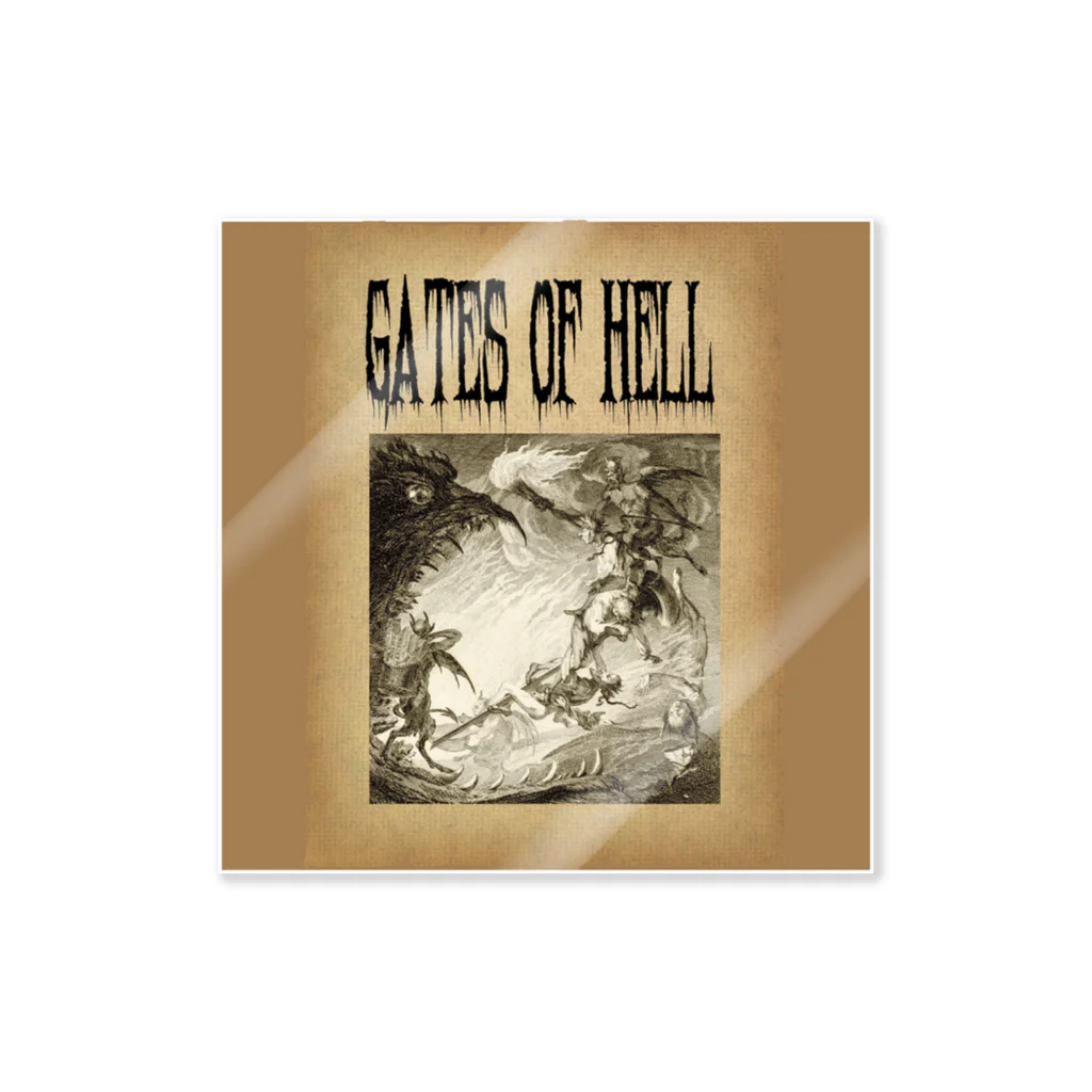 PALA's SHOP　cool、シュール、古風、和風、の地獄の門 Sticker