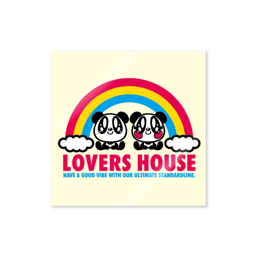 SUPER LOVERS co,ltdのLOVERS HOUSE 虹と雲メリーアンドケン　イエロー Sticker