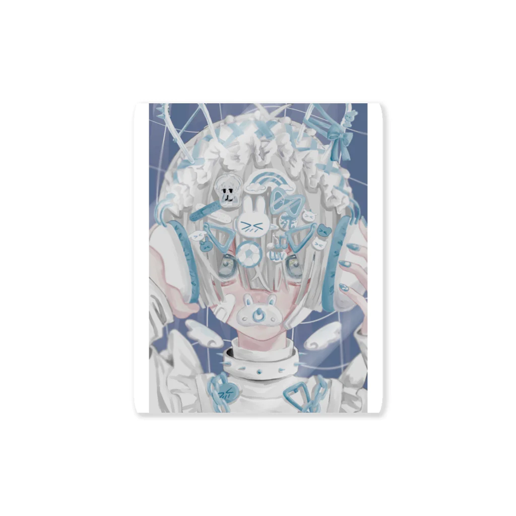 焙茶の水色サブカルくん Sticker