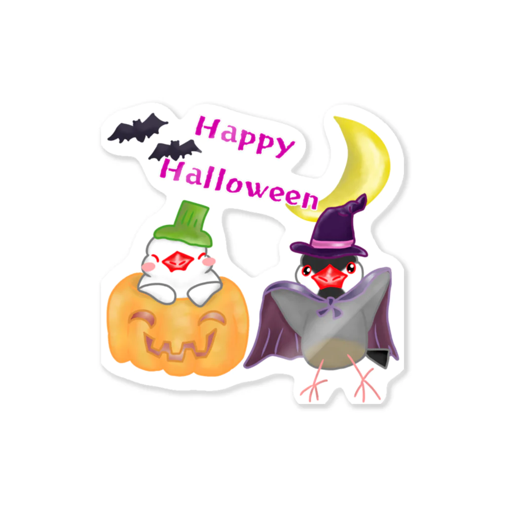 Lily bird（リリーバード）の楽しいハロウィン文鳥ず Sticker