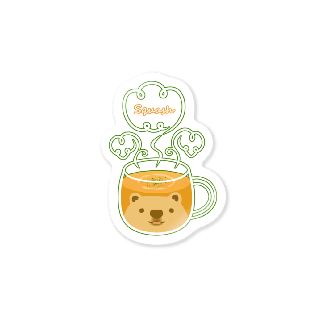 Happy Fluffy* ： 桜香*ののぞクマグ：かぼちゃスープVer. Sticker