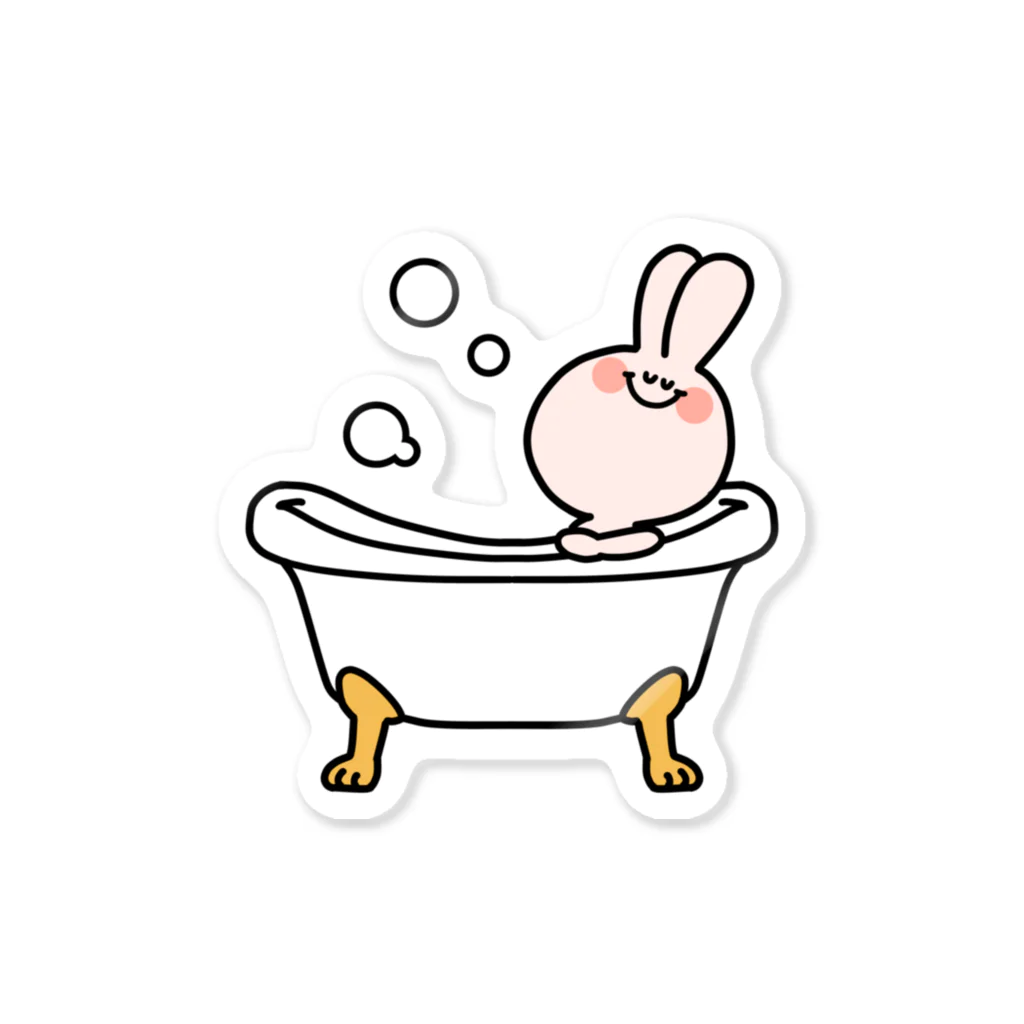 ふじやぎのBath Timeうさぎ ステッカー