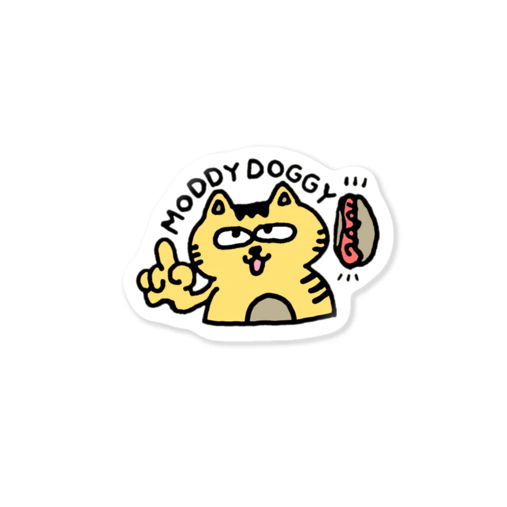 MODDY DOGGYのぶさいく猫ドギーくん ゆりえver. Sticker