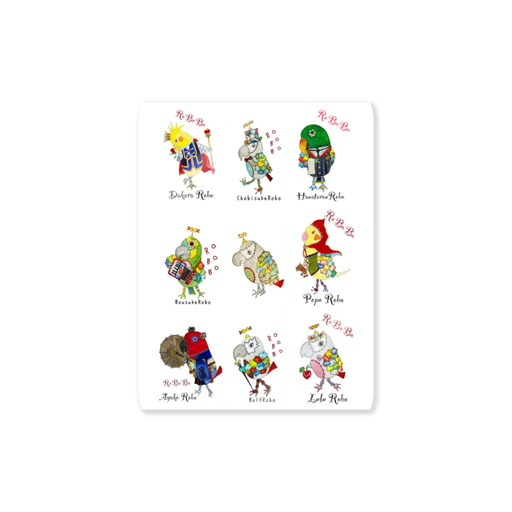 ねこぜや のROBOBO 鳥図 Sticker