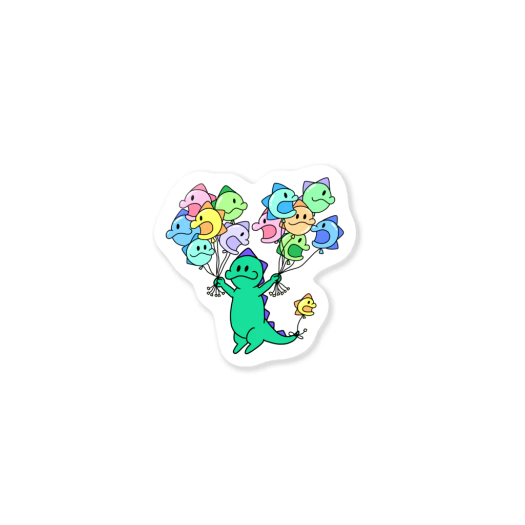 なみのりドラゴン🐉の（小物Ver）ドラゴン、浮いてみた。 Sticker