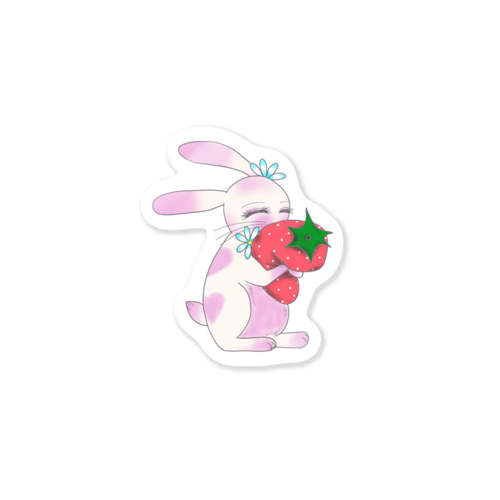 Rabbitflowerの♥らびこ♥の大好きなイチゴギュー Sticker