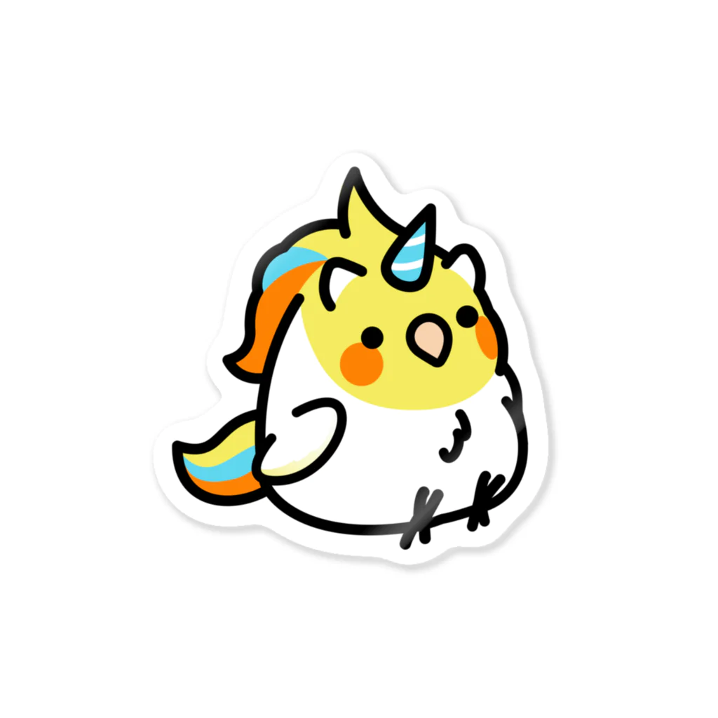 Cody the LovebirdのChubby Bird オカメインコ　ユニコーン Sticker