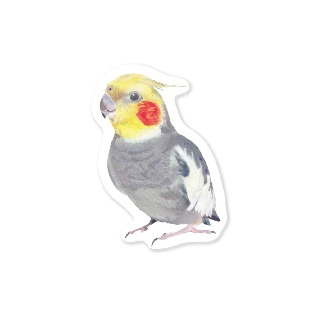 みるきち【ペットイラストアーティスト】のきゅるんなオカメインコ② Sticker