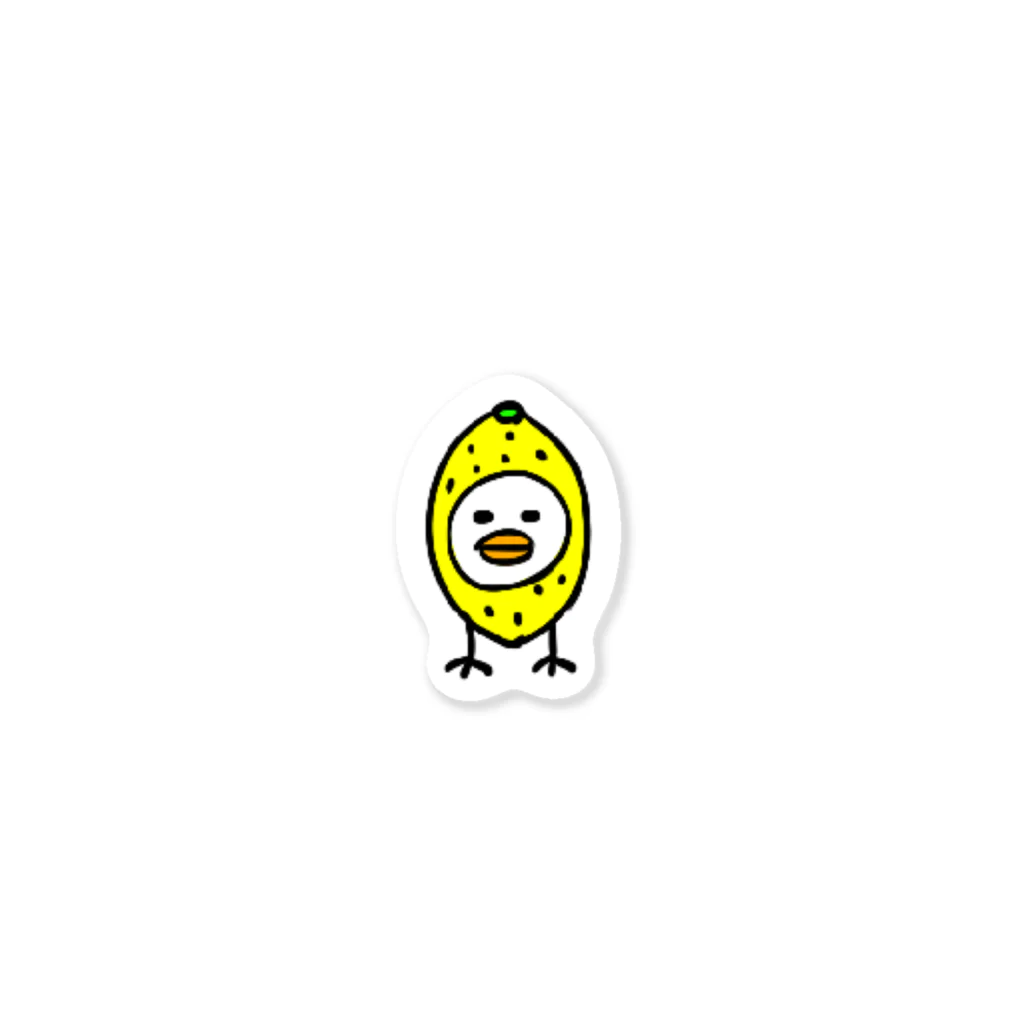 TOM GLASSESのレモンを被った鳥(神妙な表情) Sticker