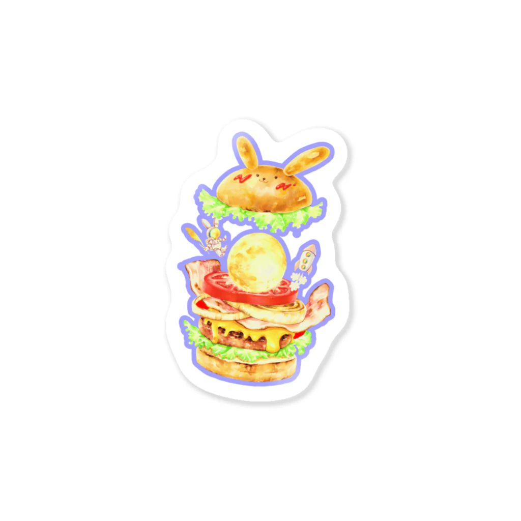 風神の風車のうさぎバーガー Sticker