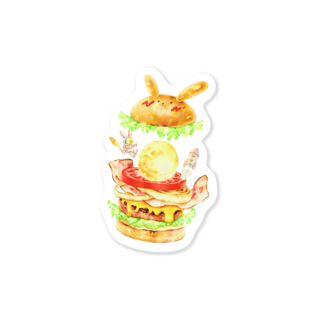 風神の風車のハンバーガーうさぎ Sticker