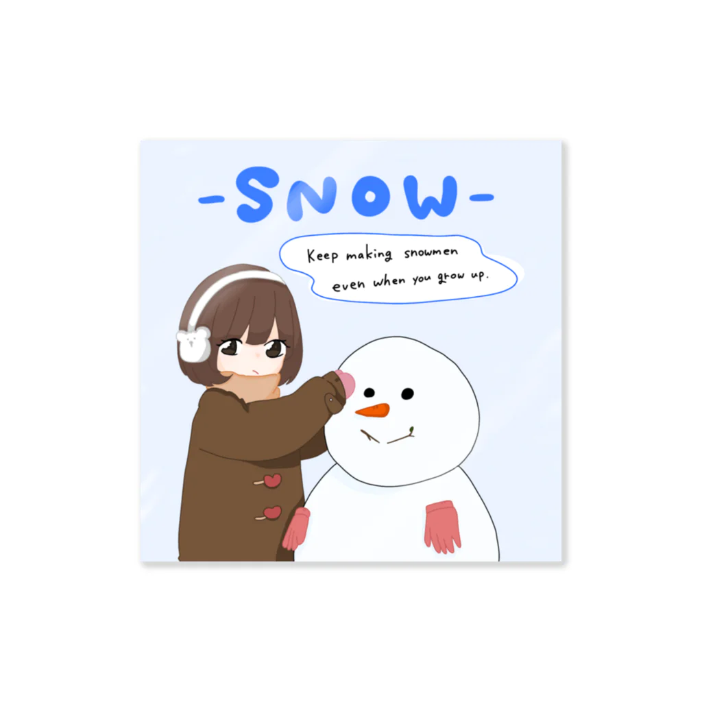 みーすけのmaking snowmen Sticker