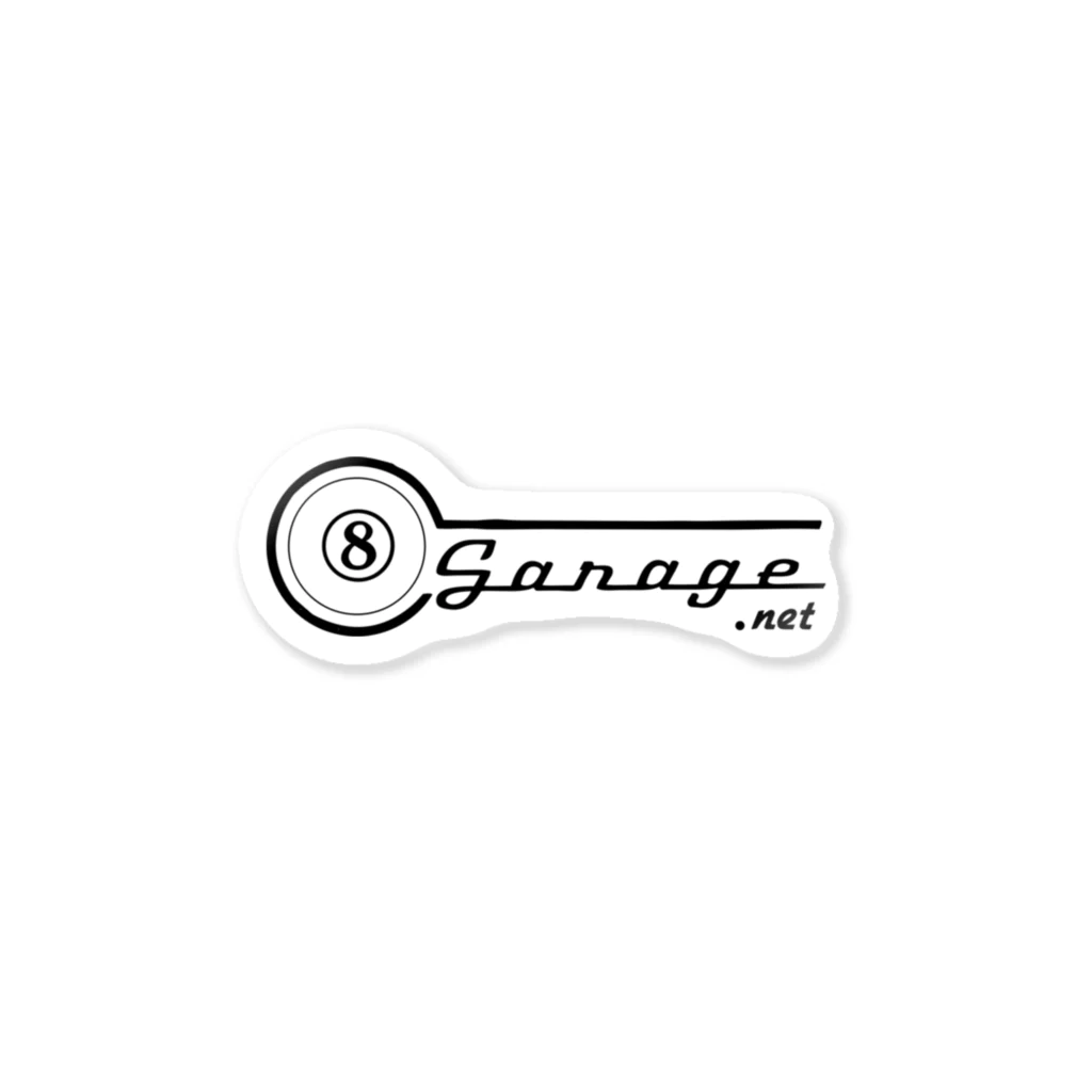 8garage SUZURI SHOPの8garageロゴ V8 Black ステッカー Sticker