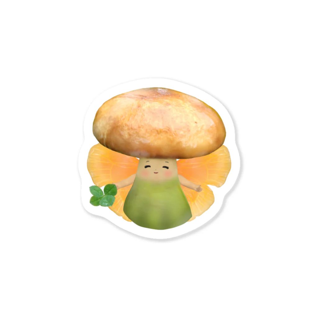 おめろんろんの四つ葉を持った妖精きのこちゃん Sticker