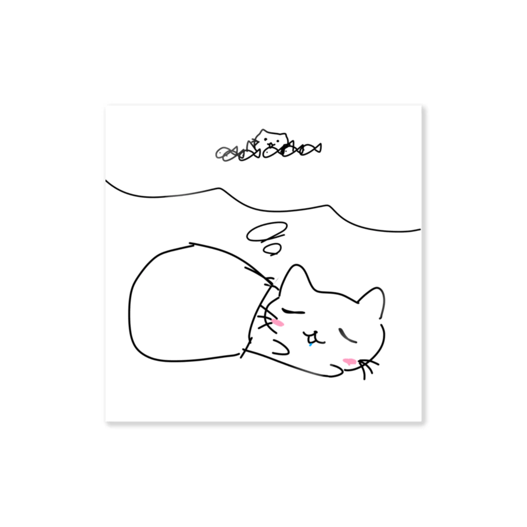 みんなのふわふわな日常．ASakaのおやすみにゃぁ Sticker