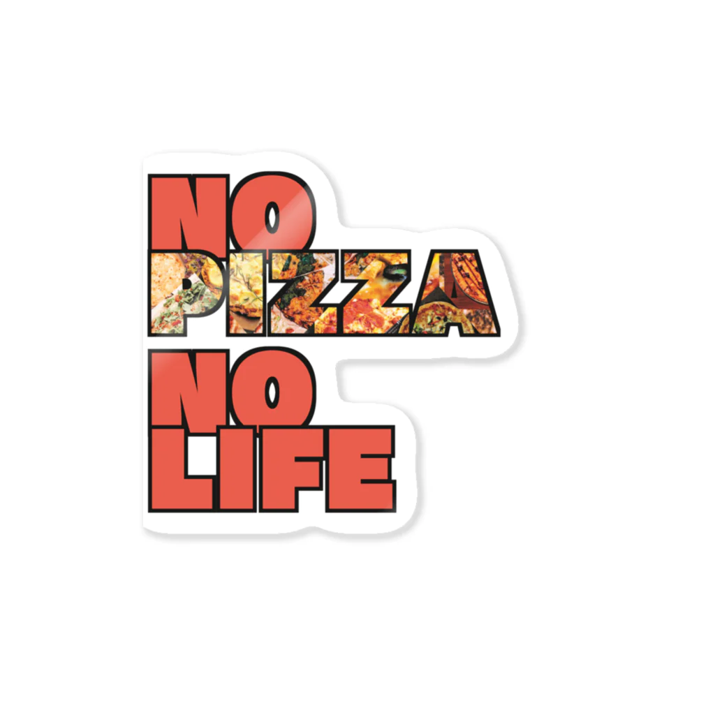 ヒロシオーバーダイブのNo Pizza No Life ステッカー