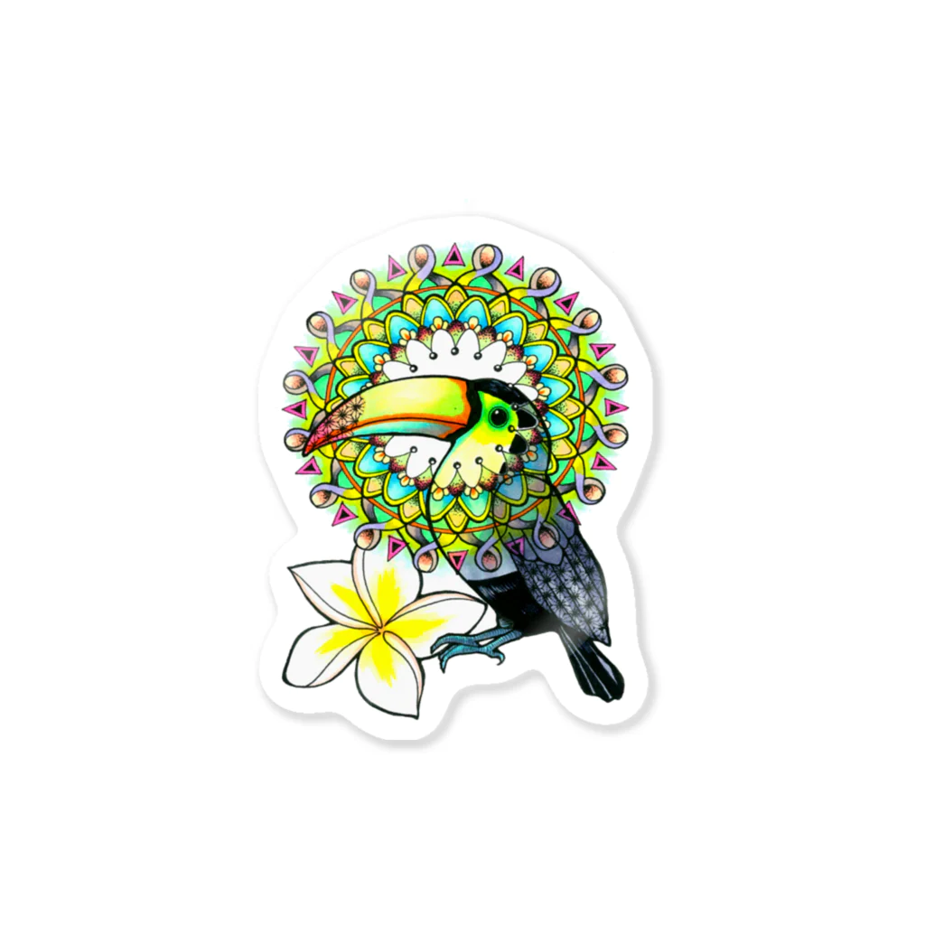 SUZU-HAのmandara × bird Sticker ステッカー