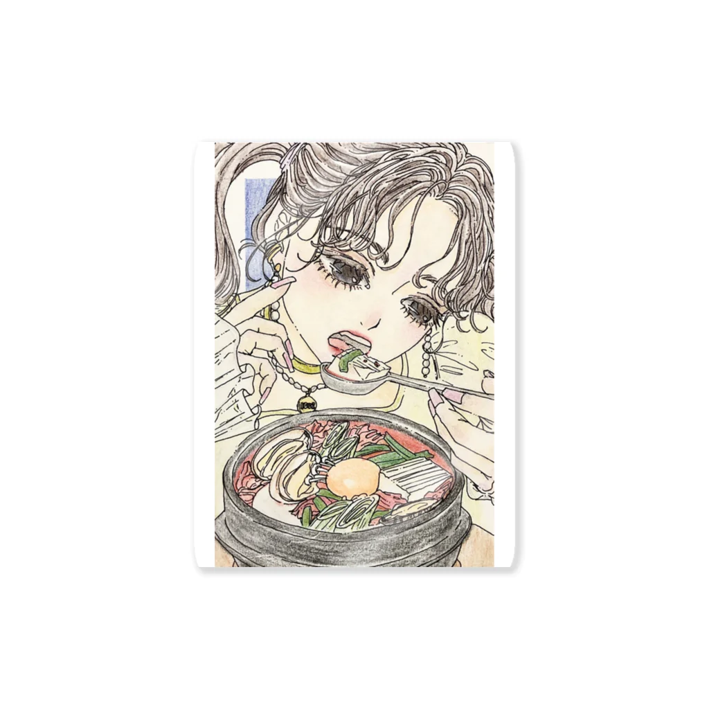 Un seul(アンセール)イラストファッションのスンドゥブ美少女 Sticker