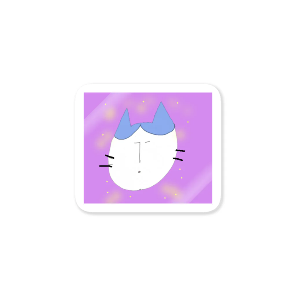 POPORIRI☆SHOPの星空にうかぶハチワレ猫 Sticker