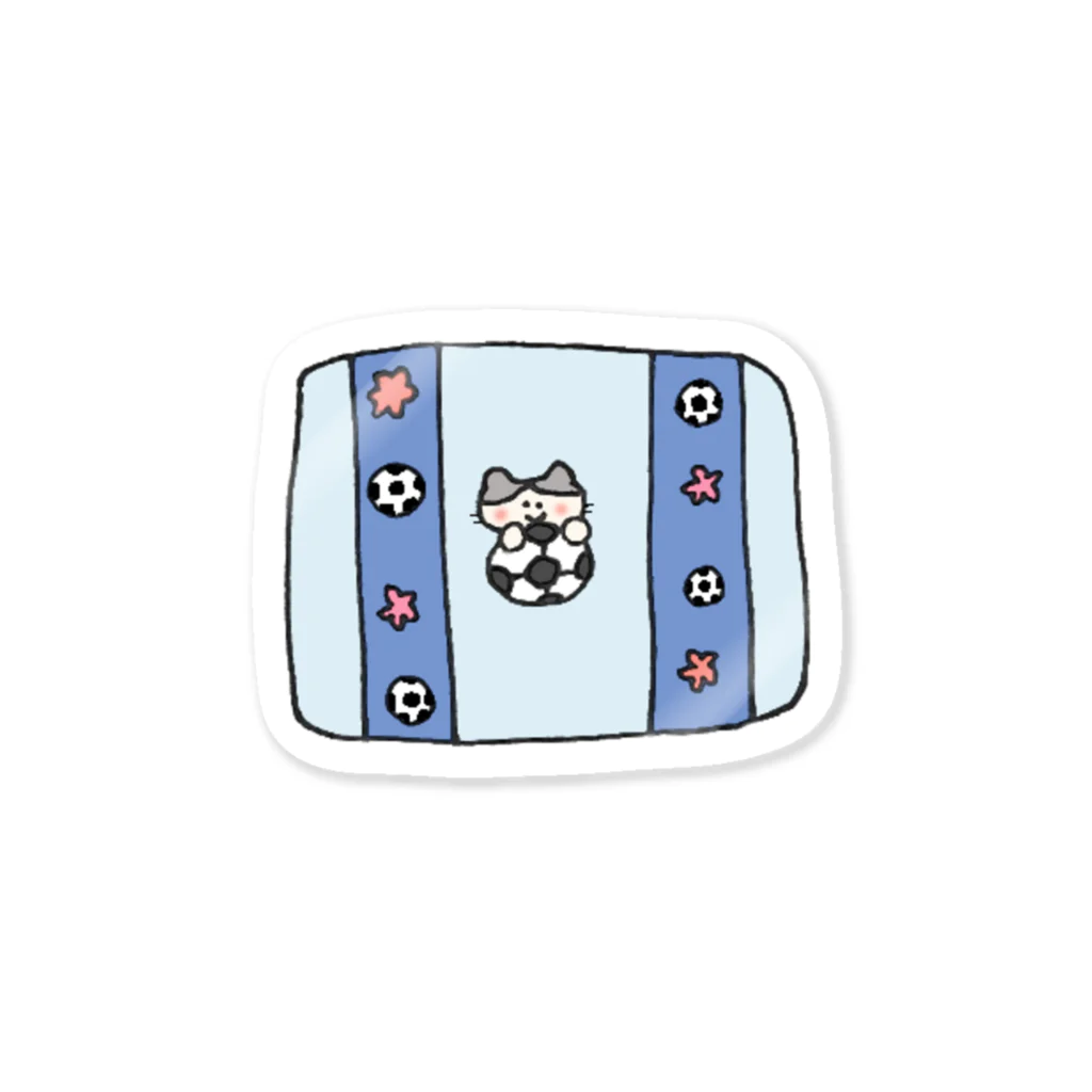 goma's ✿ shopの猫とサッカー Sticker