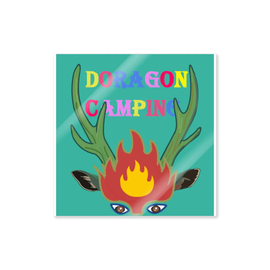 いちごDAIHUKUのDORAGON CANPING （龍のキャンプ） Sticker