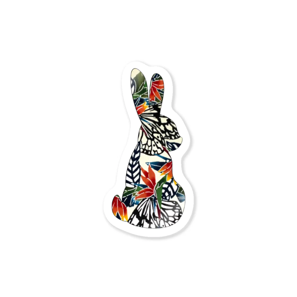 Color Rabbitの南国のうさぎさん Sticker