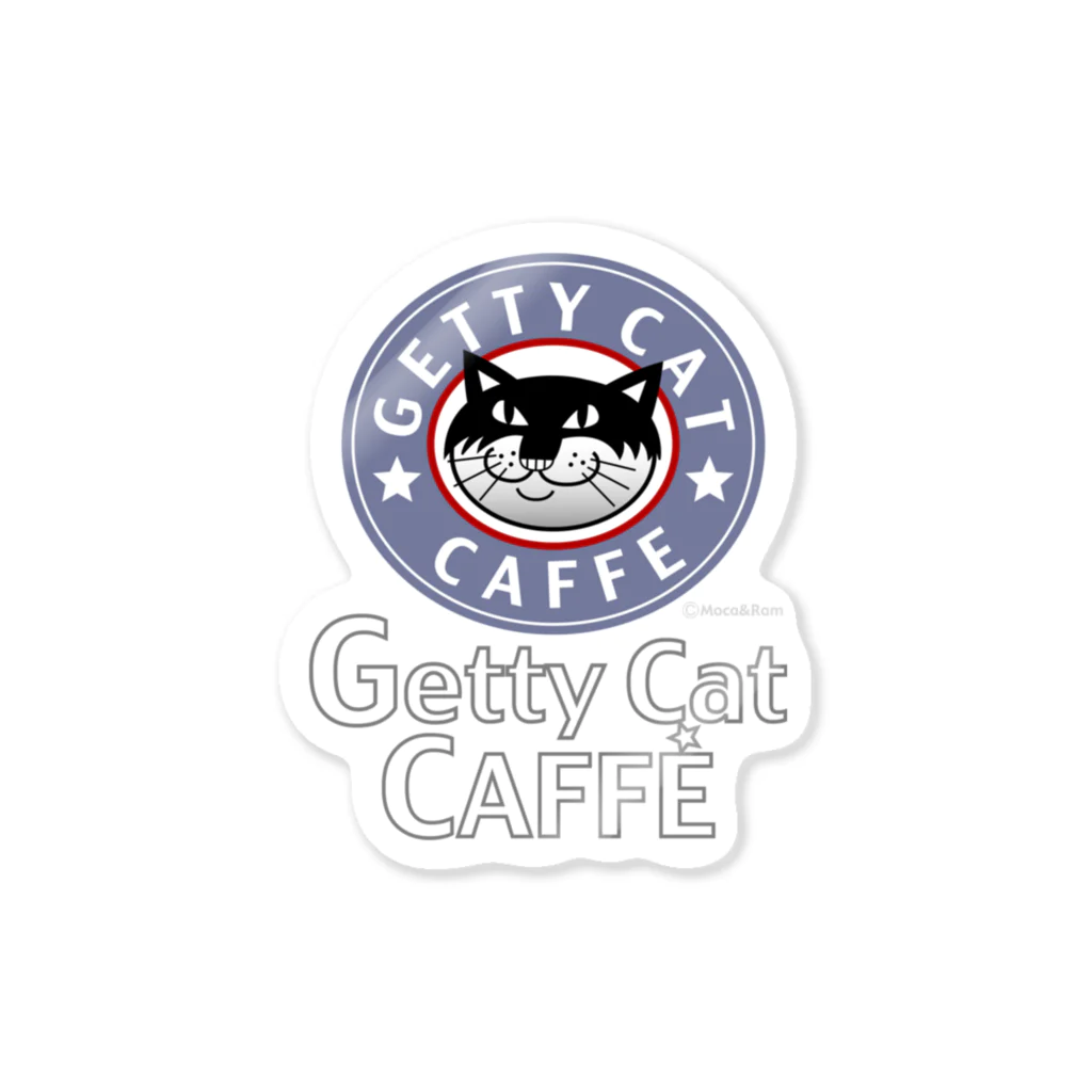 Illustrator Moca&Ram shopのネコのゲッティ🐈‍⬛/Getty Cat Caffe Sticker