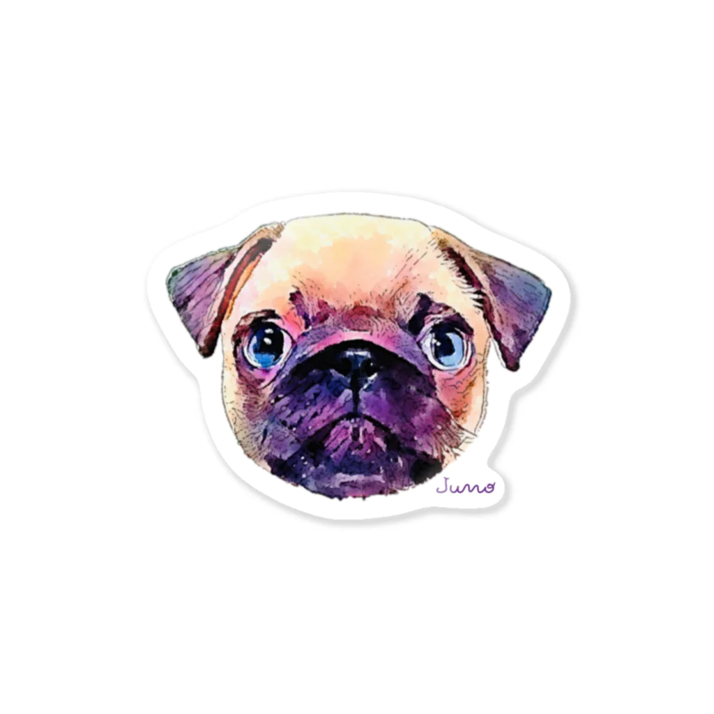 ジュノの秘密のアトリエのパグ／Juno Sticker