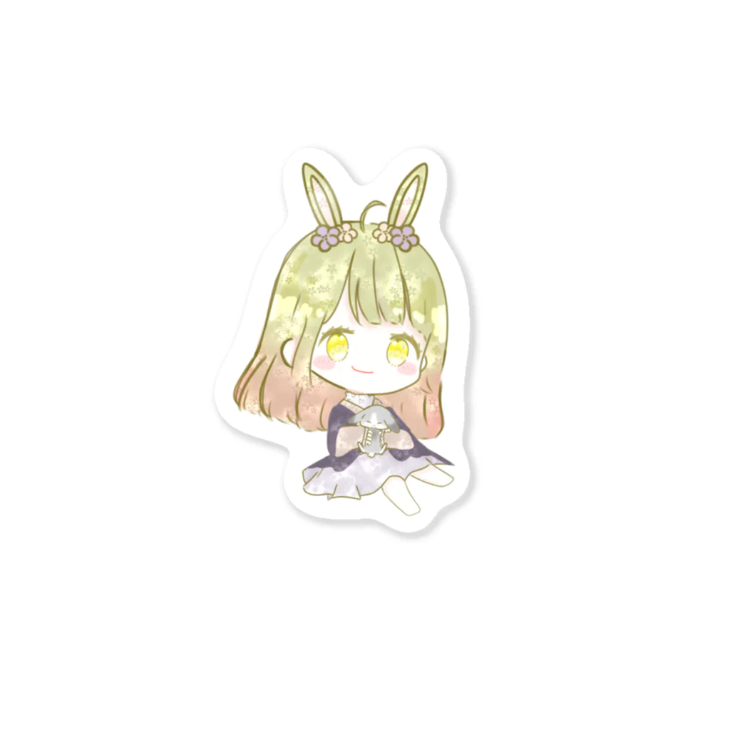 うにばすけっとのうにシール（うにうさver） Sticker