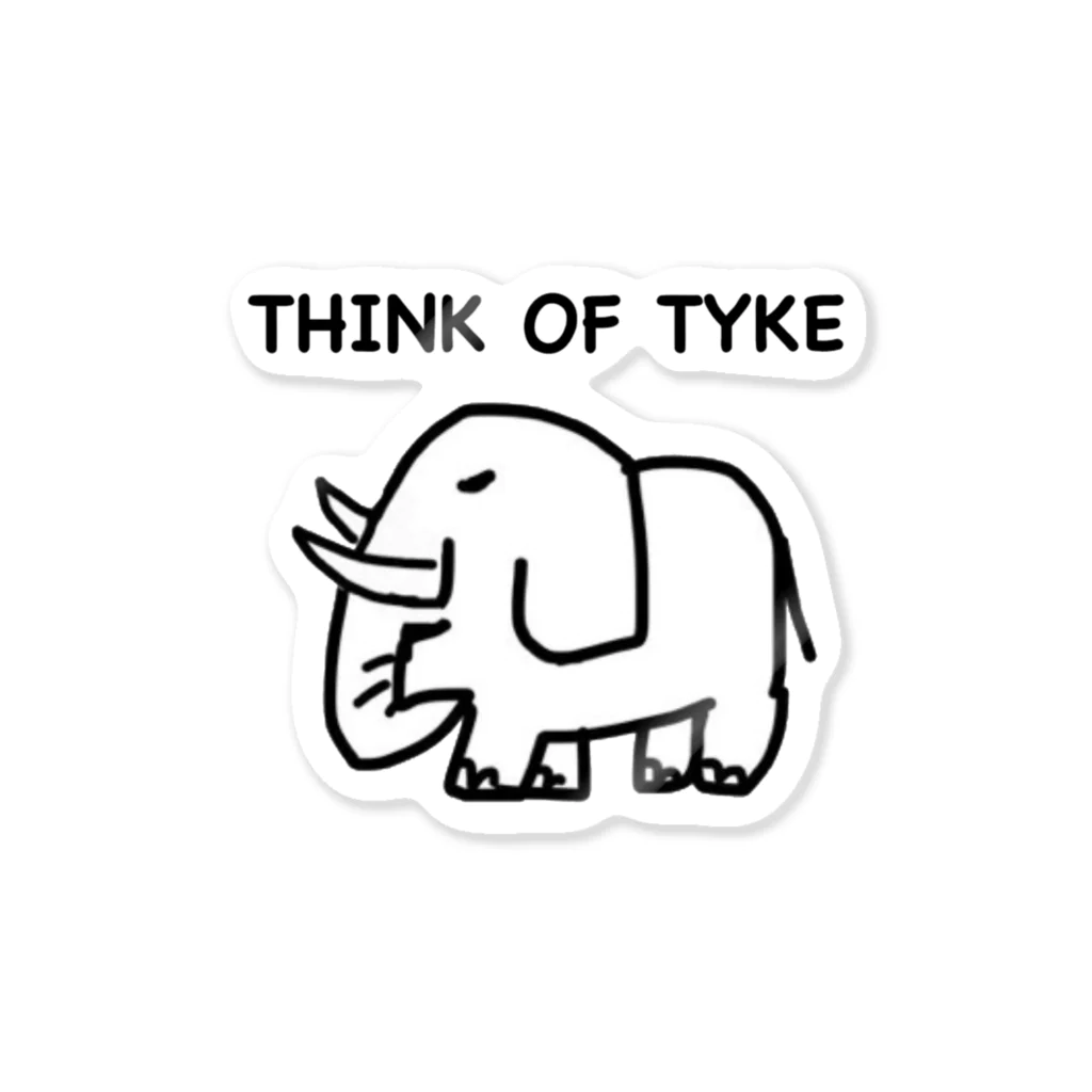 チームTyke グッズショップのTYKE-2 ごんぎさんプロデュース (英語ロゴ) ステッカー