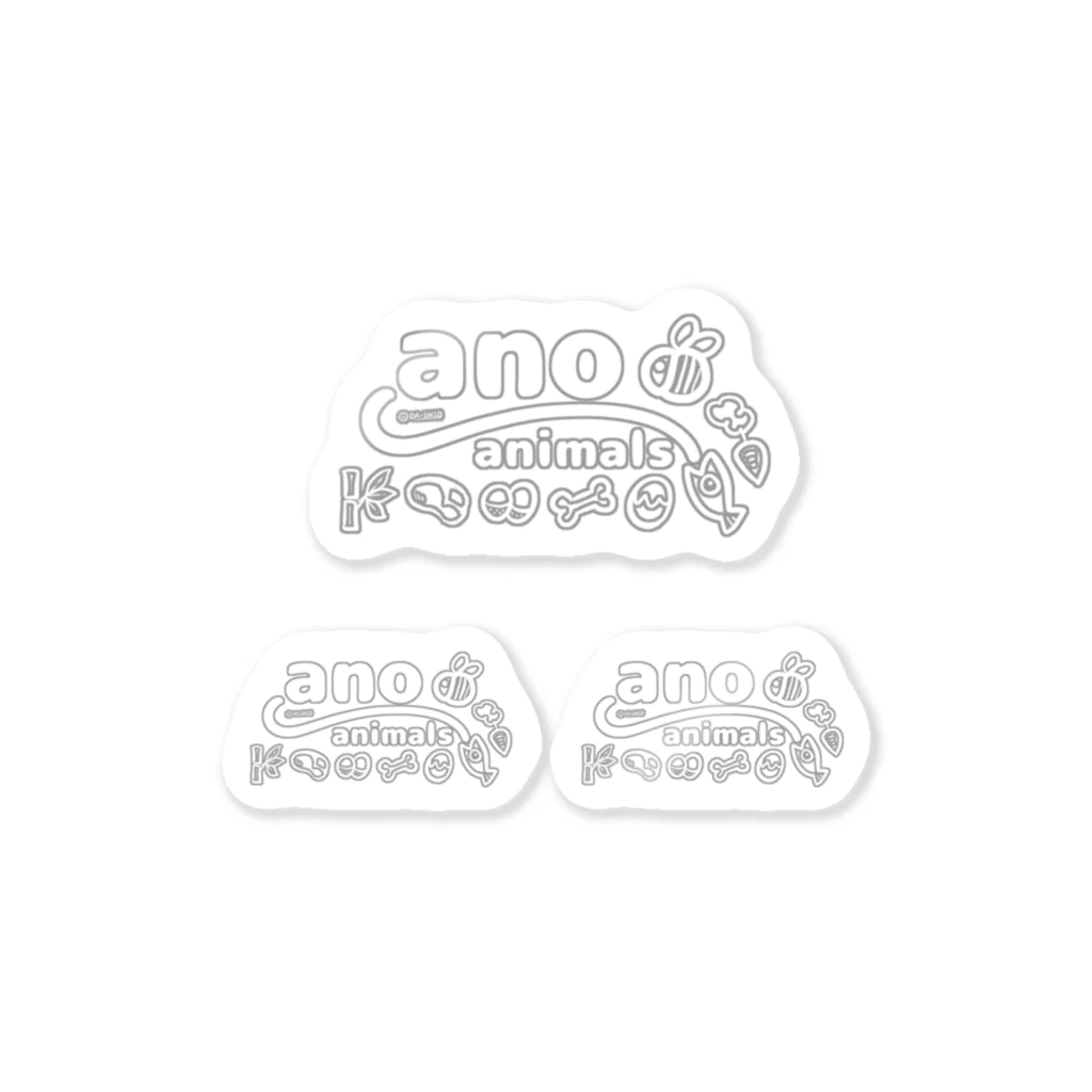 ダーシオショップのano animals ロゴシール(文字白) Sticker