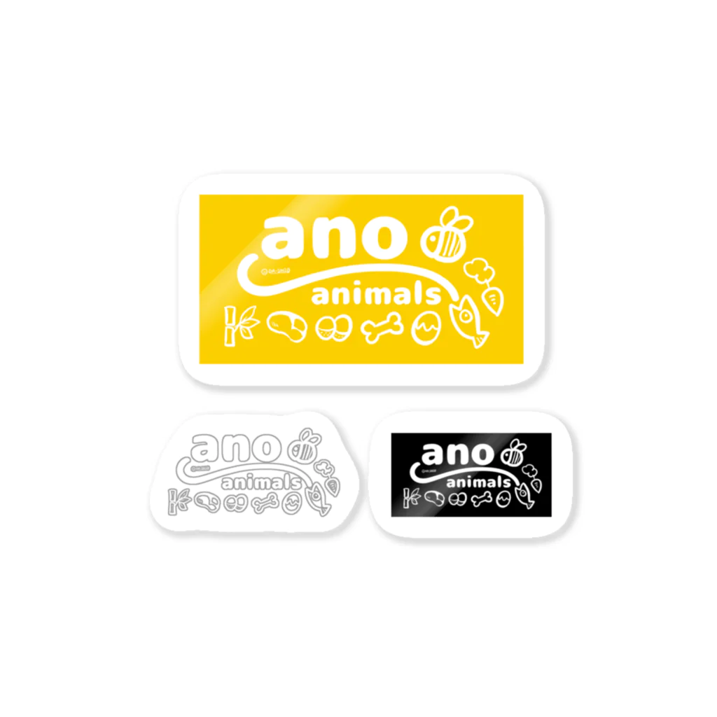 ダーシオショップのano animals ロゴシール(イエロー) Sticker