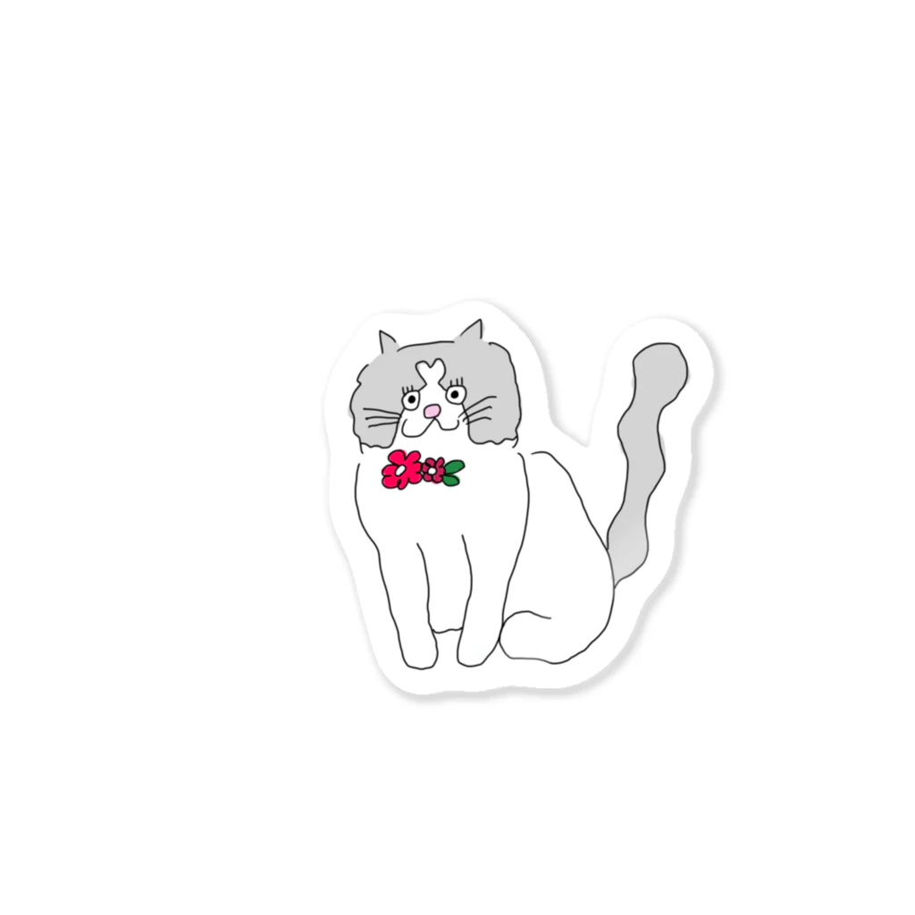 お髭ちゃんのおみせ。のおでこハート猫ちゃん Sticker