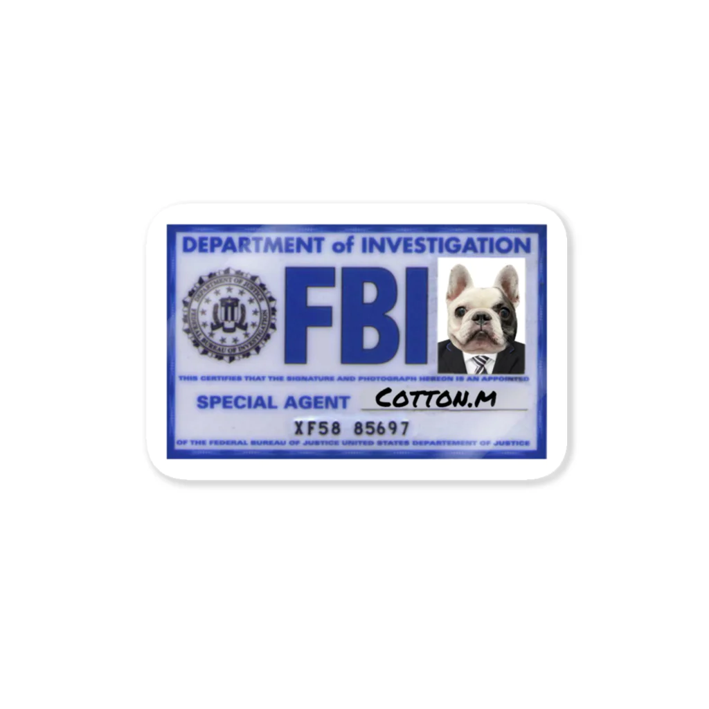 愛犬 コットンのfbi ステッカー